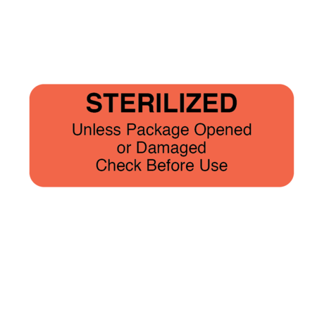 Sterilized Unless Package Opened 7/8 X 2-1/4 Flr Red W/Black